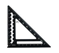 Mini righello triangolare da 10,2 cm, 114 x 114 mm, in legno e alluminio, adatto per la casa, supporto stabile con una base più ampia (nero)