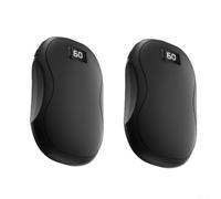 Mini riscaldatore tascabile elettrico portatile con display digitale a 3 livelli (nero, 2 pezzi)