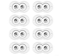 Mini rotelle a sfera per mobili per una facile mobilità, attacco su entrambi i lati con viti per un fissaggio sicuro, per spostare mobili pesanti e articoli per la casa (8 pezzi, bianco)