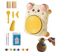 Mini ruota in ceramica, kit per la creazione di piccole ceramiche, strumento educativo fatto a mano per bambini, ragazzi, ragazze, studenti, attività per feste in casa, scuola, lezioni d'arte in