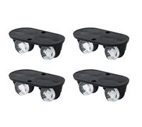 Mini ruote per incantatrice autoadesiva ruote puleggia in pista per bidoni per bidoni della spazzatura mobili mobili scatole di stoccaggio in plastica 4.2 x 2 x 1,7 cm pacco di 4 (Nero)