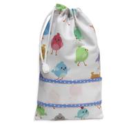 Mini Sacca Portatovagliolo/Posate/Bavaglia da ricamare a Punto Croce, Sacchetto Asilo Piccolo per Tovagliolo, Posate o Bavaglia con Tela Aida (07 Pulcini Azzurro)