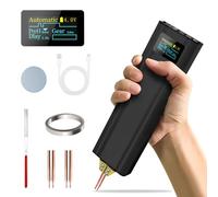 Mini Saldatore a Punti per Batterie 2 in 1, Saldatore a Punti Portatile per Fogli di Nichel da 0.1-0.2mm con Ago di Ricambio da 4 Pezzi, Modalità Automatica e Manuale