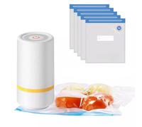 Mini saldatrice sottovuoto e sacchetti sottovuoto riutilizzabili, saldatrice portatile, saldatrice sottovuoto e sacchetti (5 pezzi) | QUICKSEAL