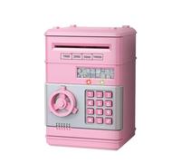 Mini salvadanaio elettronico con blocco password, conteggio automatico delle monete sicuro for i bambini(Pink)