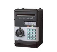 Mini salvadanaio elettronico con blocco password, conteggio automatico delle monete sicuro for i bambini,Ordinamento preciso(Noir)