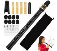 Mini Saxophon Spielbar Tragbares Instrumente Taschensaxophon Schwarz Pocket Saxophone Kit mit Saxophon Blätter Mundstück Tragetasche Zahnpolster Grifftabelle für Erwachsene Kinder Anfänger