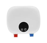 Mini scaldabagno elettrico da 5500 W, a bassa pressione, piccolo per lavabi a mano, riscaldamento istantaneo, salvaspazio, 21 x 7,7 x 17,4 cm, bianco