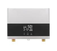 Mini scaldabagno elettronico, 6000 W, 220 V, scaldabagno istantaneo senza serbatoio con telecomando da 2 m, touch screen a LED da 30 a 55 °C, cucina, bagno, hotel (argento)