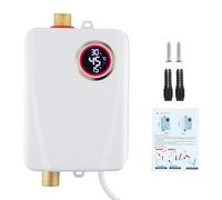 Mini Scaldabagno Istantaneo da 3500 W, Scaldabagno Elettronico Sottolavello con Display a LED della Temperatura, Scaldabagno Istantaneo a Controllo Elettronico, Scaldabagno Sottolavello per Cucina