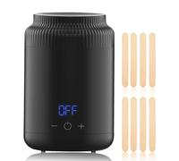 Mini scaldacera per depilazione, display digitale della temperatura, con padella interna antiaderente, macchina per sciogliere la cera per tutto il corpo, gambe, viso, sopracciglia, bikini (nero)