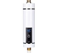 Mini scaldacqua elettrico istantaneo, Mini scaldabagno istantaneo senza serbatoio per bagno e cucina, spina EU 220V (bianco 3500W)