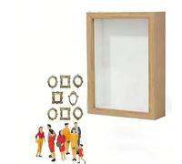 Mini scatola con sagoma museale fai da te, scatola silhouette con mini cornici dorate e mini accessori museali, scatola per ombre, mini espositore da museo, per la casa e regali (legno)