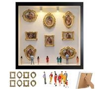 Mini scatola con sagoma museale, kit cornice con luci per ricordi unici, include statuette in miniatura per la decorazione della casa