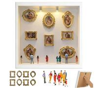 Mini scatola con sagoma museale, kit cornice con luci per ricordi unici, include statuette in miniatura per la decorazione della casa