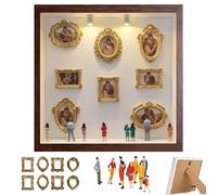 Mini scatola con sagoma museale, kit cornice con luci per ricordi unici, include statuette in miniatura per la decorazione della casa