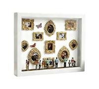 Mini scatola con silhouette da museo con , vetrina per ricordi con luce, cornice in miniatura da 11 pezzi con 8 figurine da tavolo per San , matrimonio, compleanno