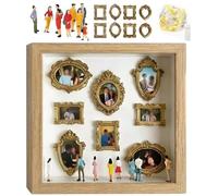 Mini Scatola Con Silhouette Da Museo Fai-da-te, Mini Cornici For Esposizione Con Scatola D'ombra Illuminata Cornice Personalizzata For Vetrina Con Foto Fai(Brown)