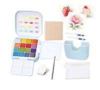 Mini Scatola di Acquerelli 16 Colori in un Compatto Set di Strumenti per