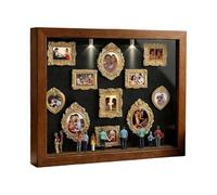 Mini scatola di sagoma del museo - cornice portafoto in miniatura da 11 pezzi con 8 statuette | vetrina di memoria con luce | per San Valentino, anniversari di matrimonio, decorazione della mia