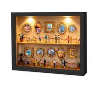 Mini scatola fai da te con sagomas museale, kit cornice scatola ombra a doppio strato con mini cornici e figurine, scatolas portaoggetti Museum of Us con luce, regalo di San Valentine