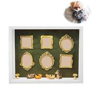 Mini scatola fai da te con sagome museali, con cornice dorata e luci, per anniversario, matrimonio (gatto bianco, senza luce)