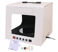 Mini scatola luminosa per studio fotografico con giradischi automatico a 360°, tenda professionale dimmerabile con 4 LED + 5 fondali per gioielli, cosmetici, oggetti da collezione