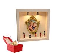 Mini Scatola per musei Fai da Te - Silhouette Family Showcase, Display con Cornice Dorata, per Display in Miniatura, Decorazione Artigianale, Scatola per Il Keepsake per Matrimoni, San
