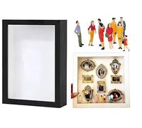 Mini Scatola per Silhouette Fai da Te, Cornice in Legno per Scatole Portaoggetti, Esposizione di Ricordi Fai da Te per Matrimoni, Compleanni, Decorazioni per La Casa(Black/U)