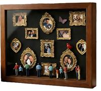 Mini Scatola per Silhouette Fai da Te, Cornice in Legno per Scatole Portaoggetti, Esposizione di Ricordi Fai da Te per Matrimoni, Compleanni, Decorazioni per La Casa(Brown/R)