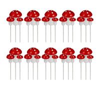 Mini schiuma di funghi, 30 pezzi di prelievi per torta di funghi artificiali, ornamento da giardino in miniatura a 3 dimensioni per decorazioni per paesaggi cupcake fai -da -te