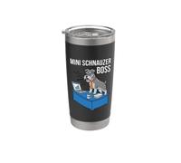 Mini Schnauzer Boss Dog Dad, divertente cravatta da ufficio Bicchiere termico in acciaio inox doppia parete