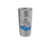 Mini Schnauzer Boss Dog Dad, divertente cravatta da ufficio Bicchiere termico in acciaio inox doppia parete