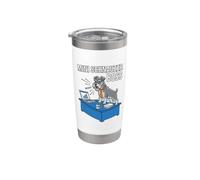 Mini Schnauzer Boss Dog Dad, divertente cravatta da ufficio Bicchiere termico in acciaio inox doppia parete