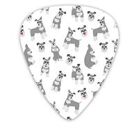 Mini Schnauzer Patterndogucesdog Plettri per chitarra 12 confezioni - Varietà Plettri per chitarra Plettri sottili, medi, pesanti 0 .46/0,71/0,96 mm
