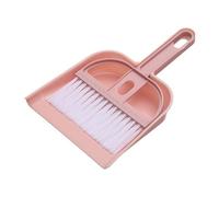 Mini scopa desktop e pappagne set di plastica Strumento di spazzatura a pennello per pulizia per tastiera Distano ufficio casa compatto durevole (Rosa)