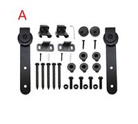 Mini scorrevole Barn Door Hardware Cabinet Kit Top Mounted Hanging gancio pista d'acciaio della guida Set Smooth Silenzioso Liscio, silenzioso(A-as shown)