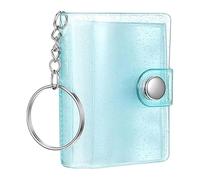 Mini Scrapbook Portachiavi | Portachiavi con 24 scomparti per foto, raccoglitore ad anello trasparente - per portafoglio zaino per adulti, uomini, donne, compleanno, matrimonio, scuola
