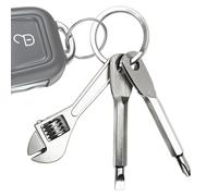 Mini Screwdriver Keychain, Stainless Steel Pocket Gadgets with Wrench | Tiny Screwdriver Set for Small Projects Furniture Car Bike Motorcycle Garage Workshop Maintenance