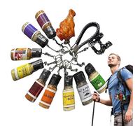Mini Seasoning Keychain, Bottle Display, Portable Pepper Bottle Decoration Travel-Friendly Charm, Leak-Proof Flavor Containers for Fashion, Bags, Keys, Daily Use, and Pants
