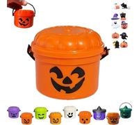 Mini secchielli Boo, mini secchielli spettrali a forma di secchiello, mini secchiello nostalgia di Halloween, retrò con stampa 3D di zucca, decorazione per la casa, accessori per eventi a tema