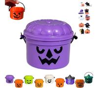Mini secchielli Boo, mini secchielli spettrali a forma di secchiello, mini secchio nostalgia di Halloween, retrò con stampa 3D di zucca, decorazione per la casa, accessori per eventi di trucco o