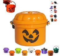 Mini secchielli Boo, mini secchielli spettrali a forma di secchiello, mini secchio nostalgia di Halloween, retrò con stampa 3D di zucca, decorazione per la casa, dolcetto o scherzetto oggetti di scena