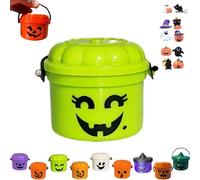 Mini secchielli Boo, mini secchielli spettrali a forma di secchiello, mini secchio nostalgia di Halloween, retrò con stampa 3D di zucca, decorazione per la casa, dolcetto o scherzetto oggetti di scena