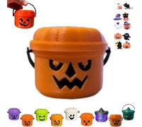 Mini secchielli Boo, mini secchielli spettrali a forma di secchiello, mini secchio nostalgia di Halloween, retrò con stampa 3D di zucca, decorazione per la casa, dolcetto o scherzetto oggetti di scena