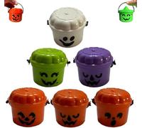 Mini Secchiello Nostalgico Di Halloween,Piccola Scultura Di Zucca Stampata,Mini Secchiello Boo Spettrale,Decorazioni Di Pumpkin Boo Buddies,Regali Di Dolcetto O Scherzetto Per Halloween.,6PCS-MIX