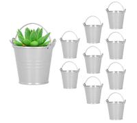 Mini Secchiello Vasi in Metallo, 10 Pezzi Secchio di Fiori Sospeso con Manico Staccabile per Caramelle Scatola di Caramelle Bomboniera per Matrimonio, 4,4×5,5 cm