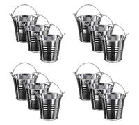 Mini Secchio in Metallo, 12 Pezzi Piccolo Secchiello Vasi per Regalo Bomboniera Matrimoni Battesimo Feste, Scatola di Caramelle, Candele Votive, Secchielli Portaconfetti, Piantine