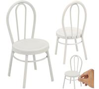 Mini sedia da 2 pezzi, sedia in metallo mobili da bambola realistica 1 12 mobili per bambole mobili bambola mini sedie cornice per accessori per la casa da pranzo