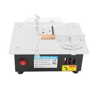 Mini sega circolare da tavolo con 4 lame, alimentatore di rete a 7 marce, precisione regolabile, lama portatile da 0,1 a 15 mm, altezza regolabile e linguetta di sicurezza per lavorazione del legno